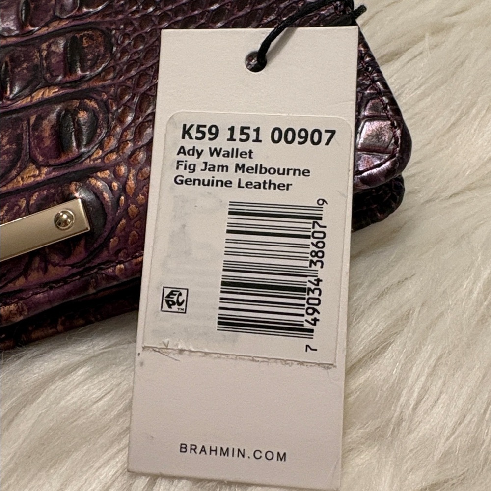 Brahmin Purple and Gold Croc-Embossed Wallet - Picture 4 of 9